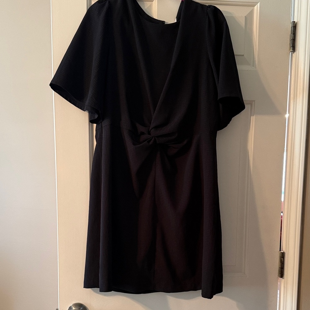 LOFT Black Knot Front Mini Dress